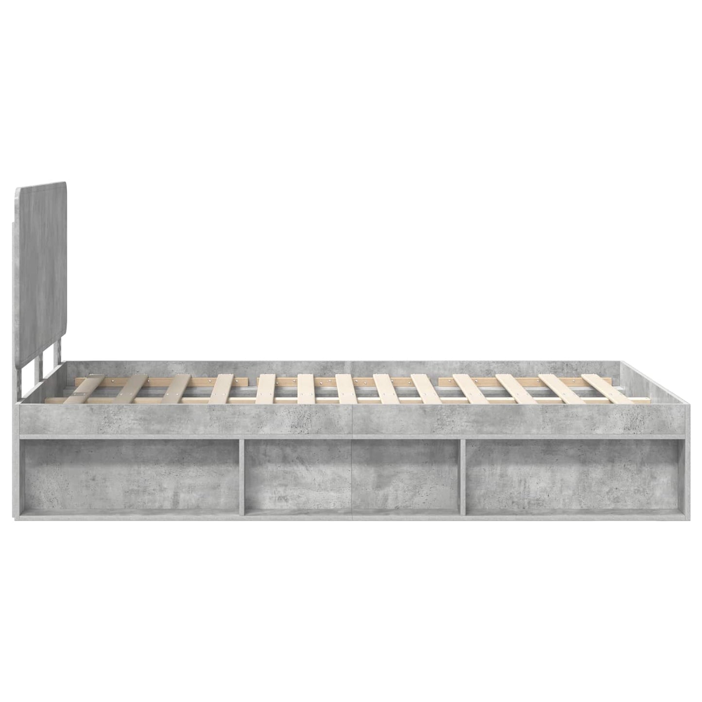 Bedframe Concerte Grijs 135 x 190 cm Massief grenenhout