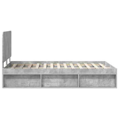 Bedframe Concerte Grijs 135 x 190 cm Massief grenenhout