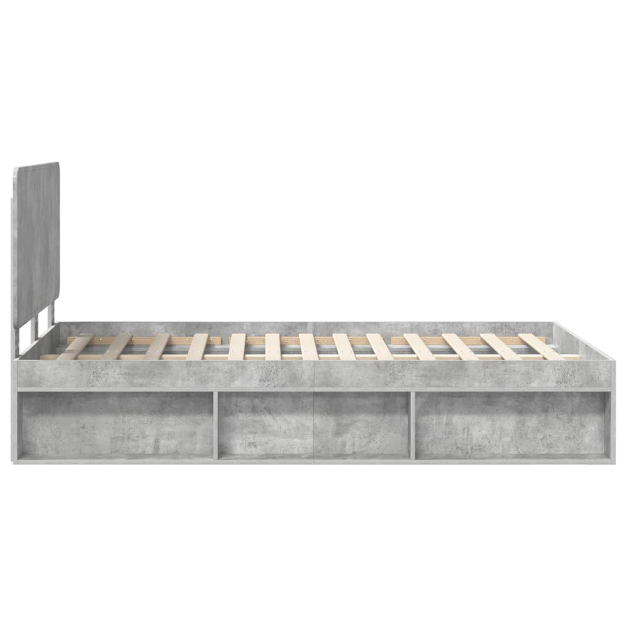 Bedframe Concerte Grijs 135 x 190 cm Massief grenenhout