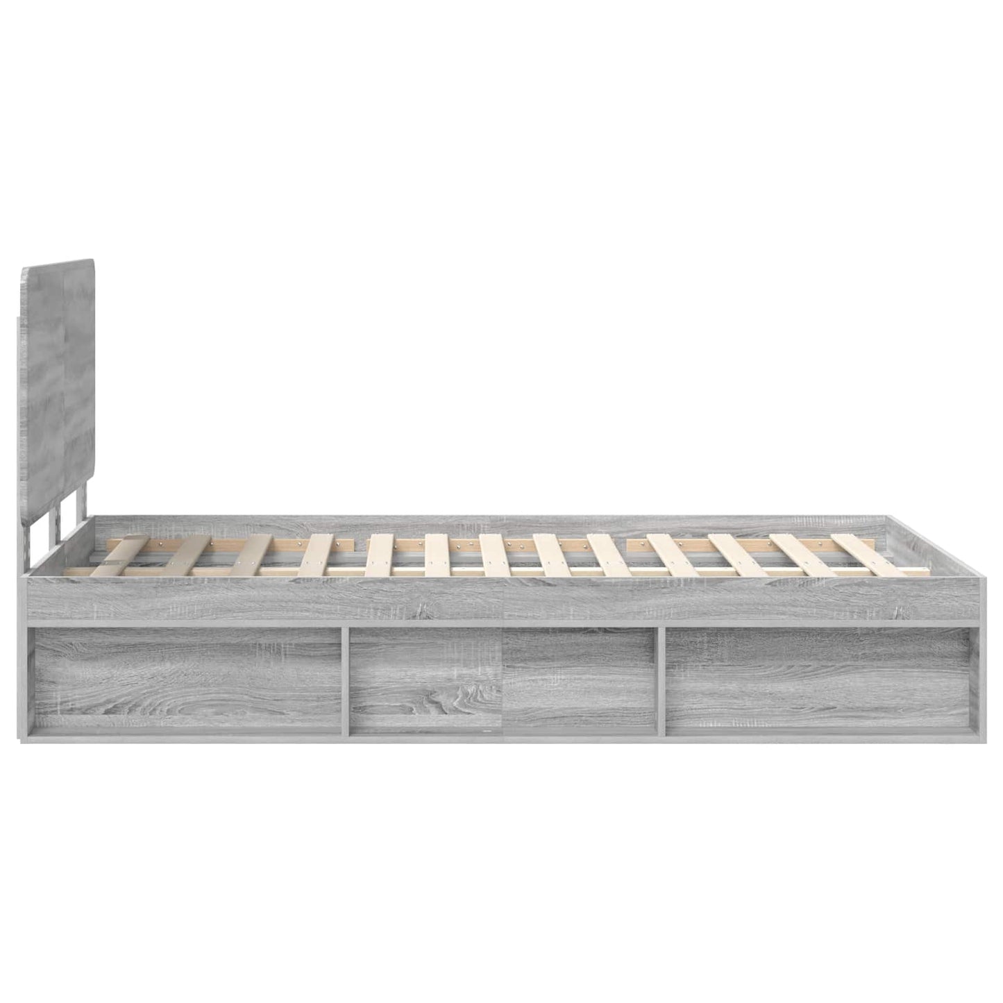 Bedframe Grijs Sonoma 135 x 190 cm Massief grenenhout