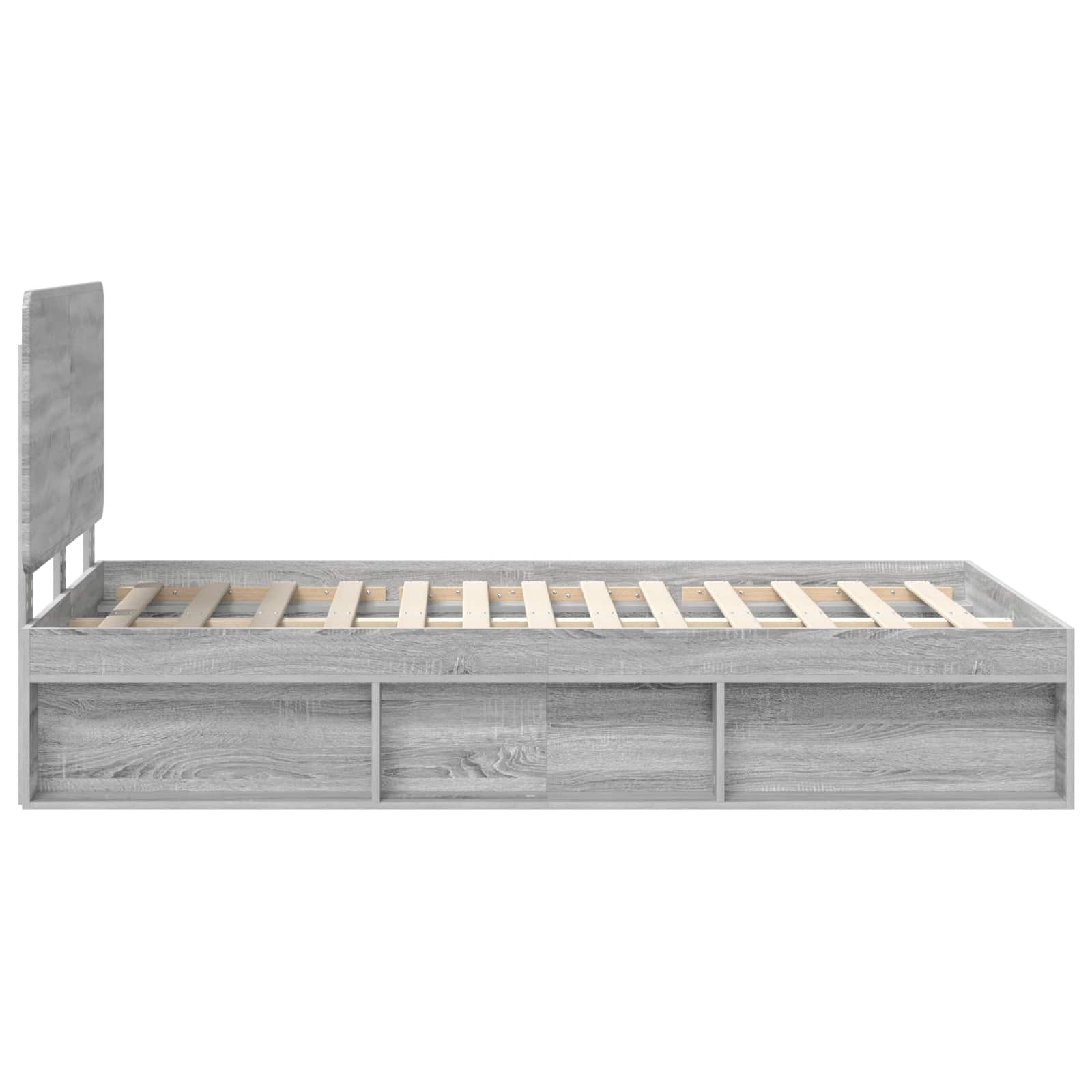 Bedframe Grijs Sonoma 135 x 190 cm Massief grenenhout