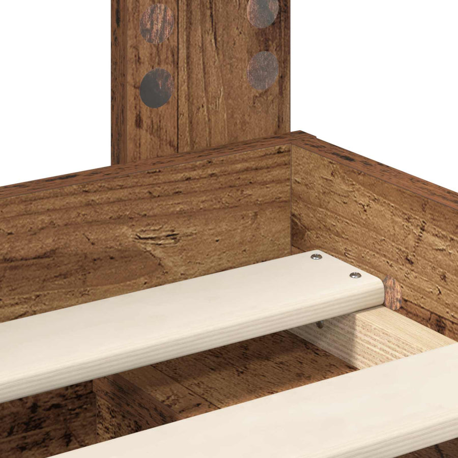 Bedframe met hoofdeinde Oudhout 135 x 190 cm Massief grenenhout