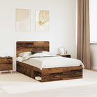 Bed Frame with Headboard Solid Wood 135 x 190 cm Solid Pine
