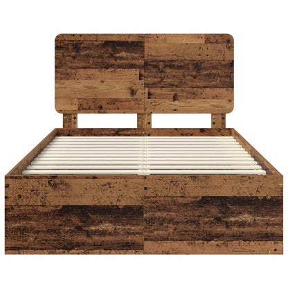 Bedframe met hoofdeinde Oudhout 135 x 190 cm Massief grenenhout