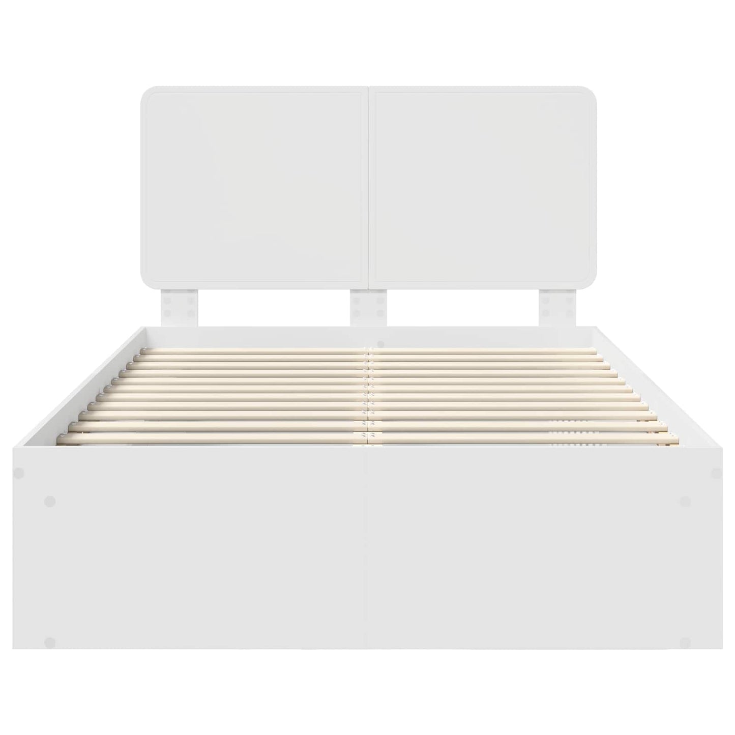 Bedframe met hoofdeinde Wit 120 x 200 cm Massief grenenhout