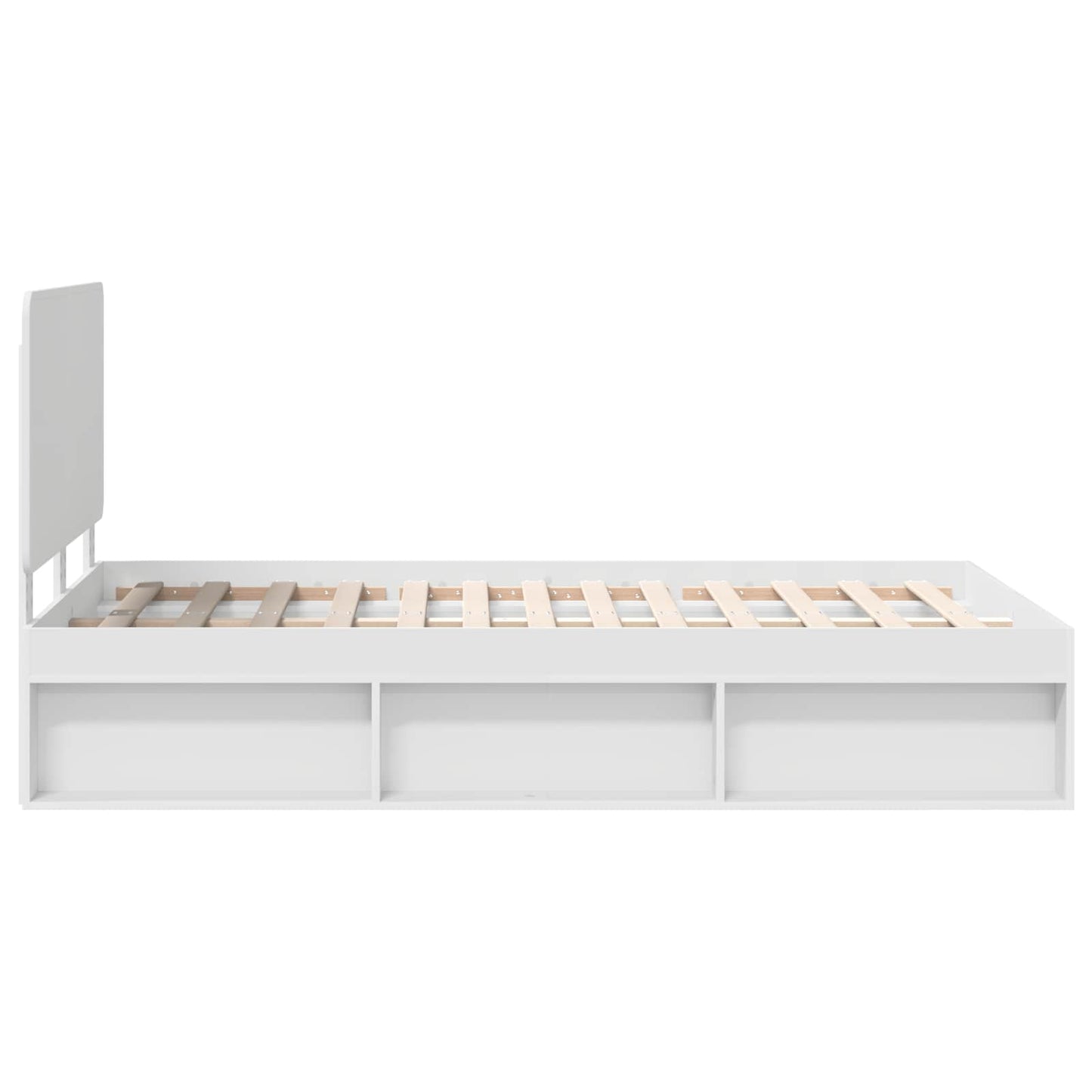 Bedframe met hoofdeinde Wit 120 x 200 cm Massief grenenhout