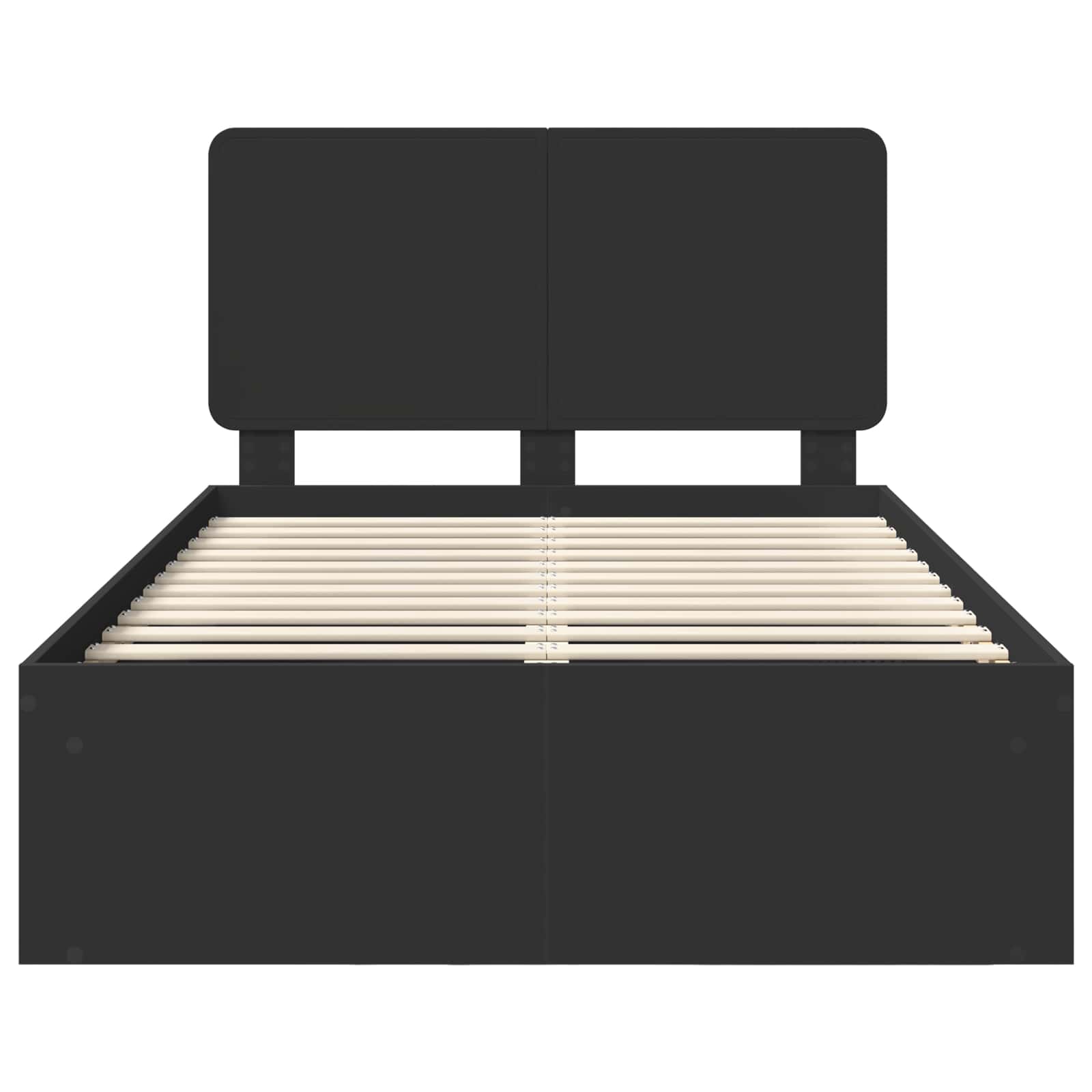 Bedframe met hoofdeinde Zwart 120 x 200 cm Massief grenenhout
