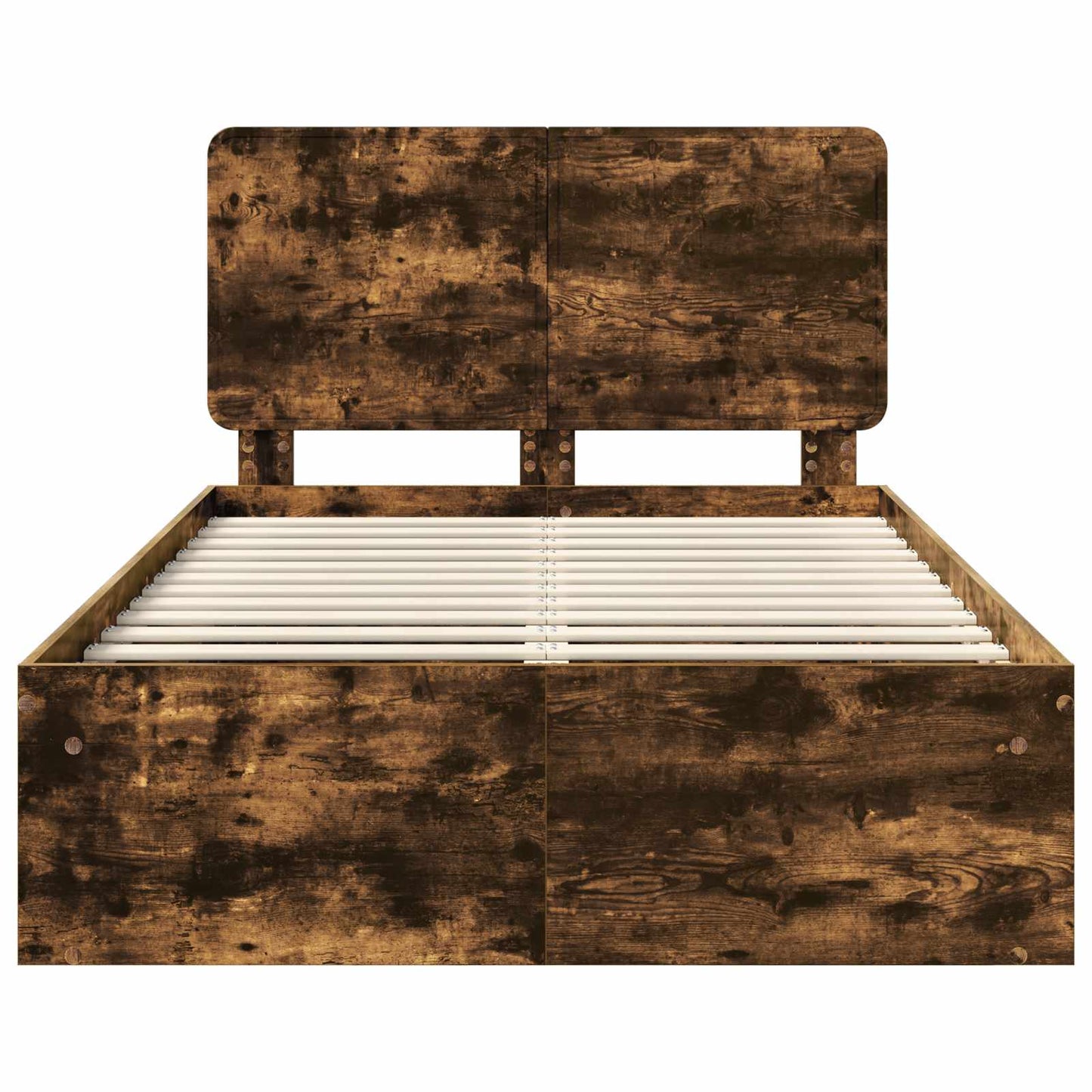 Bedframe Gerookt eiken 120 x 200 cm Massief grenenhout
