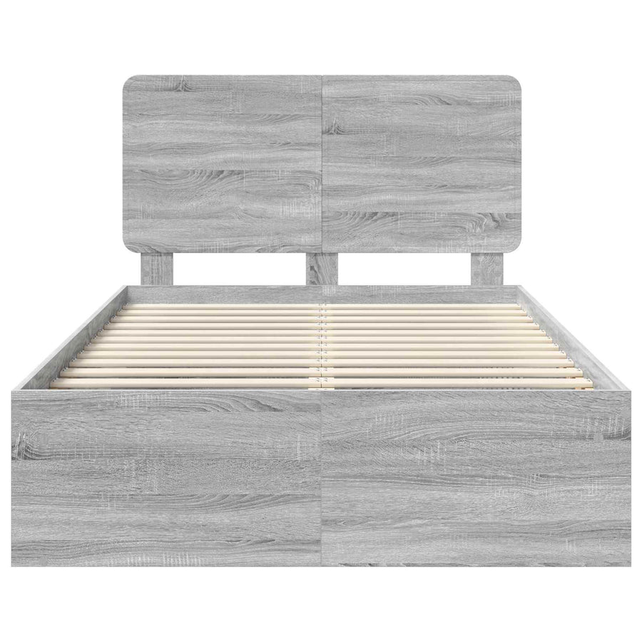 Bedframe Grijs Sonoma 120 x 200 cm Massief grenenhout