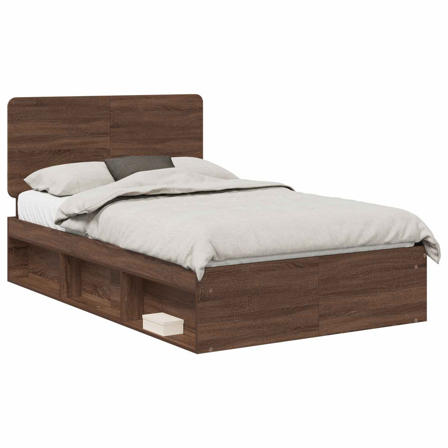 Bedframe Bruin Eiken 120 x 200 cm Massief grenenhout