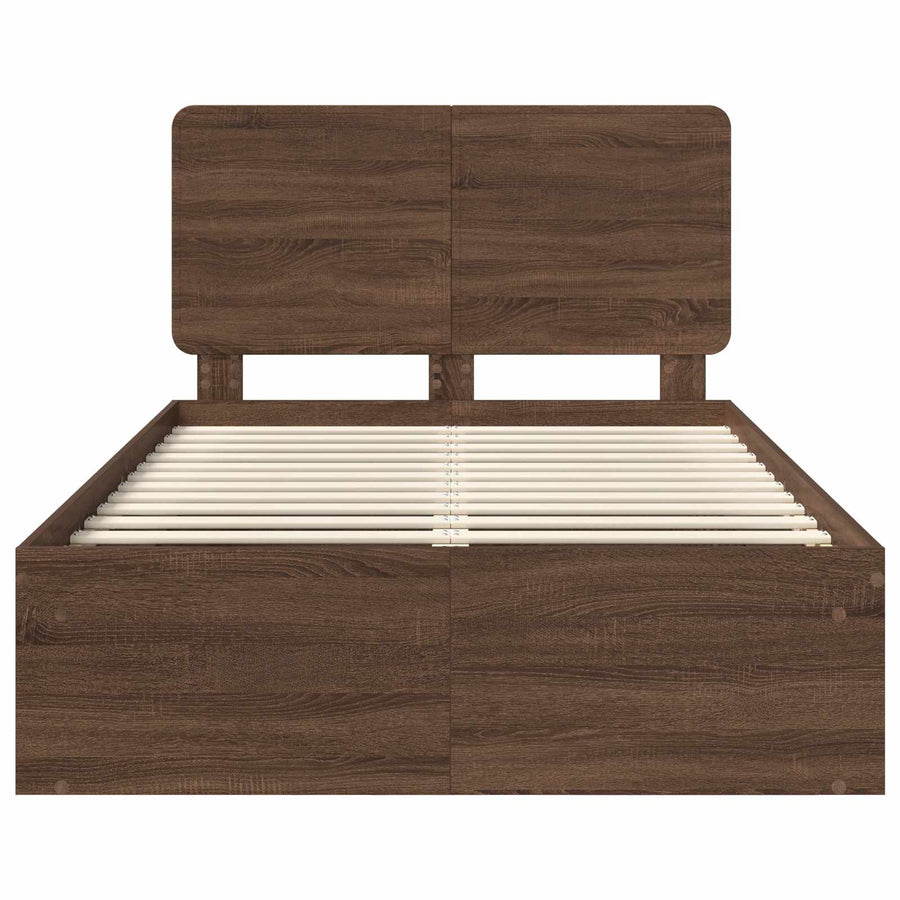 Bedframe Bruin Eiken 120 x 200 cm Massief grenenhout
