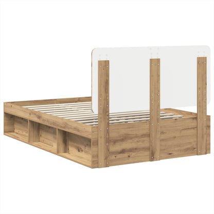 Bedframe Ambachtelijk eiken 120 x 200 cm Massief grenenhout