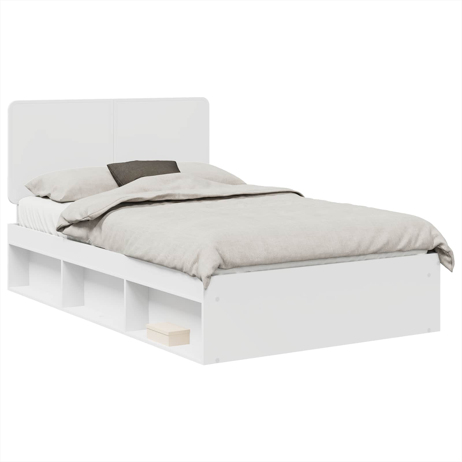 Bedframe met hoofdeinde Wit 120 x 190 cm Massief grenenhout