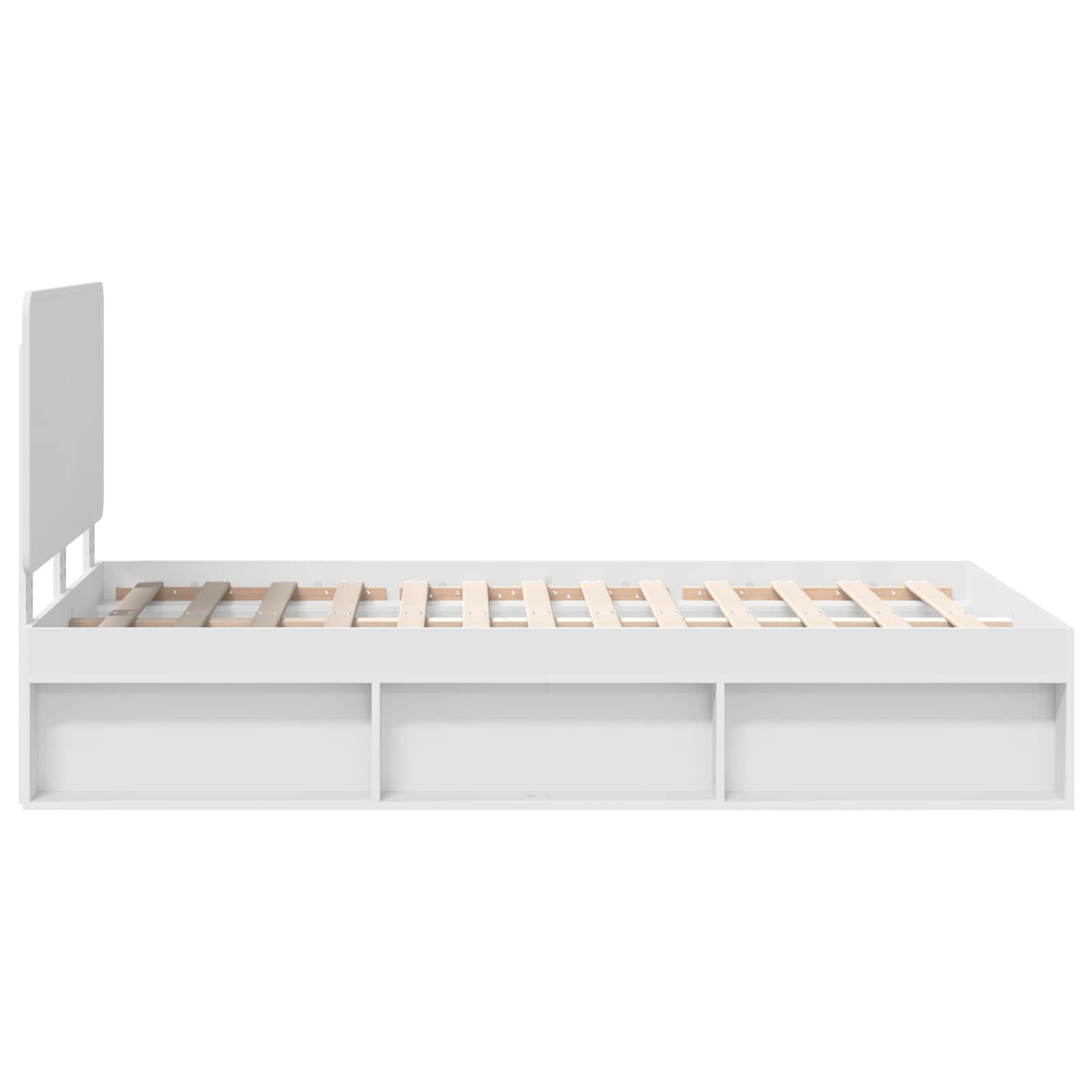 Bedframe met hoofdeinde Wit 120 x 190 cm Massief grenenhout