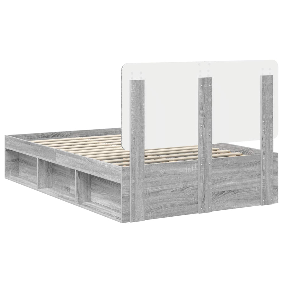 Bedframe Grijs Sonoma 120 x 190 cm Massief grenenhout