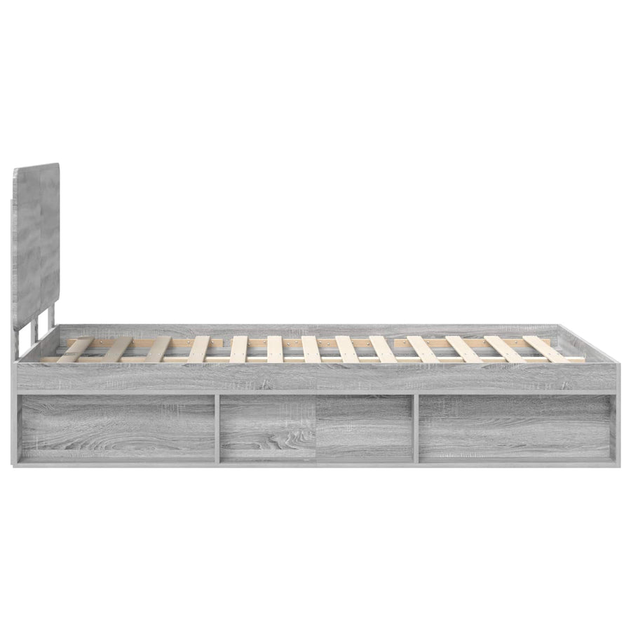 Bedframe Grijs Sonoma 120 x 190 cm Massief grenenhout