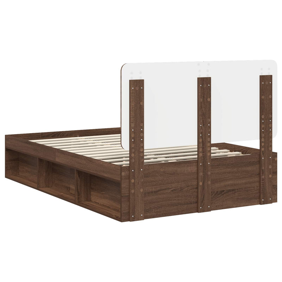Bedframe Bruin Eiken 120 x 190 cm Massief grenenhout