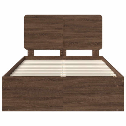 Bedframe Bruin Eiken 120 x 190 cm Massief grenenhout