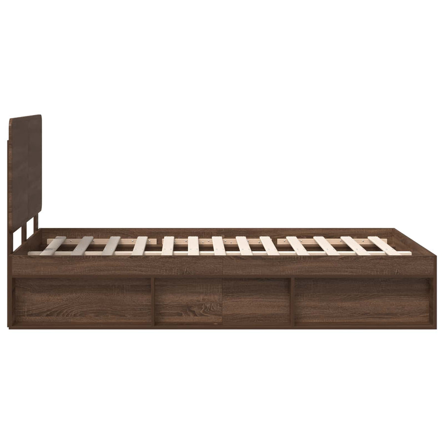 Bedframe Bruin Eiken 120 x 190 cm Massief grenenhout