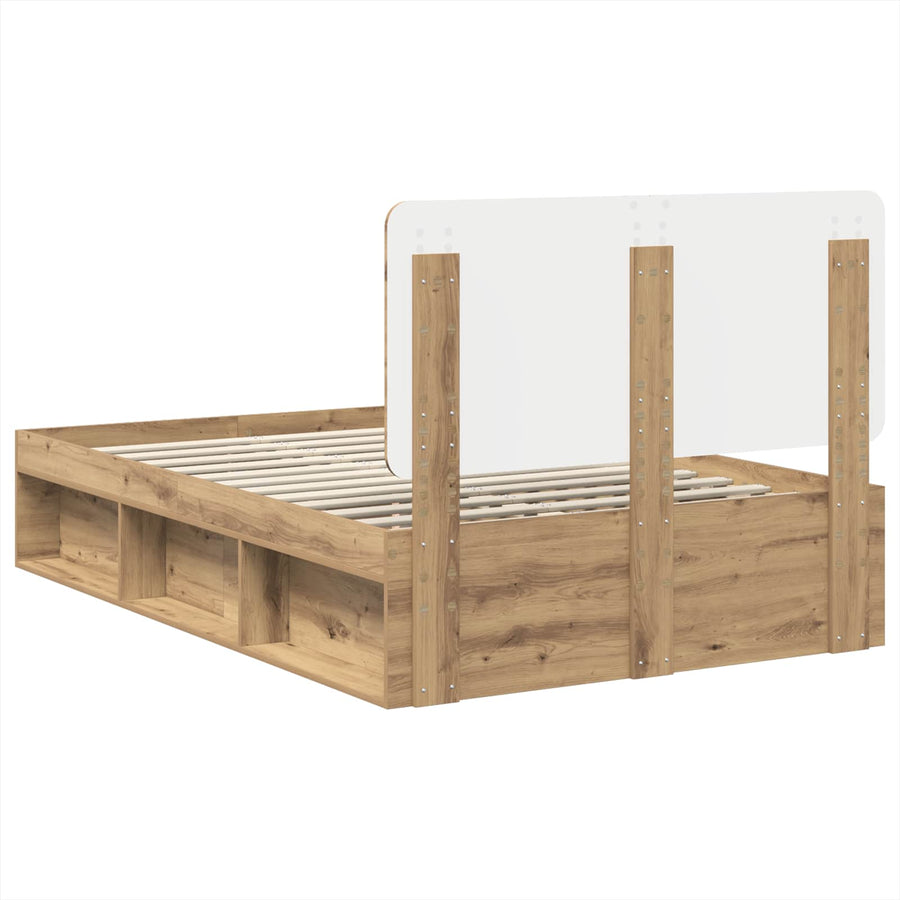 Bedframe Ambachtelijk eiken 120 x 190 cm Massief grenenhout