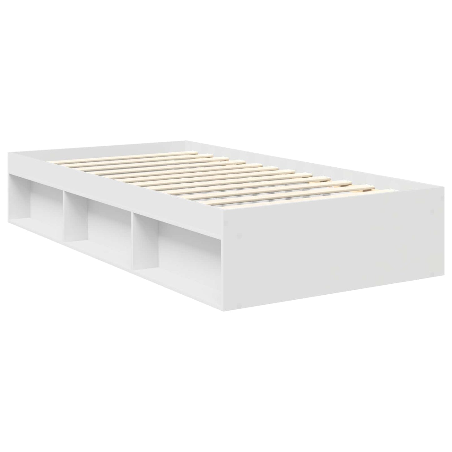 Bedframe met hoofdeinde Wit 100 x 200 cm Massief grenenhout