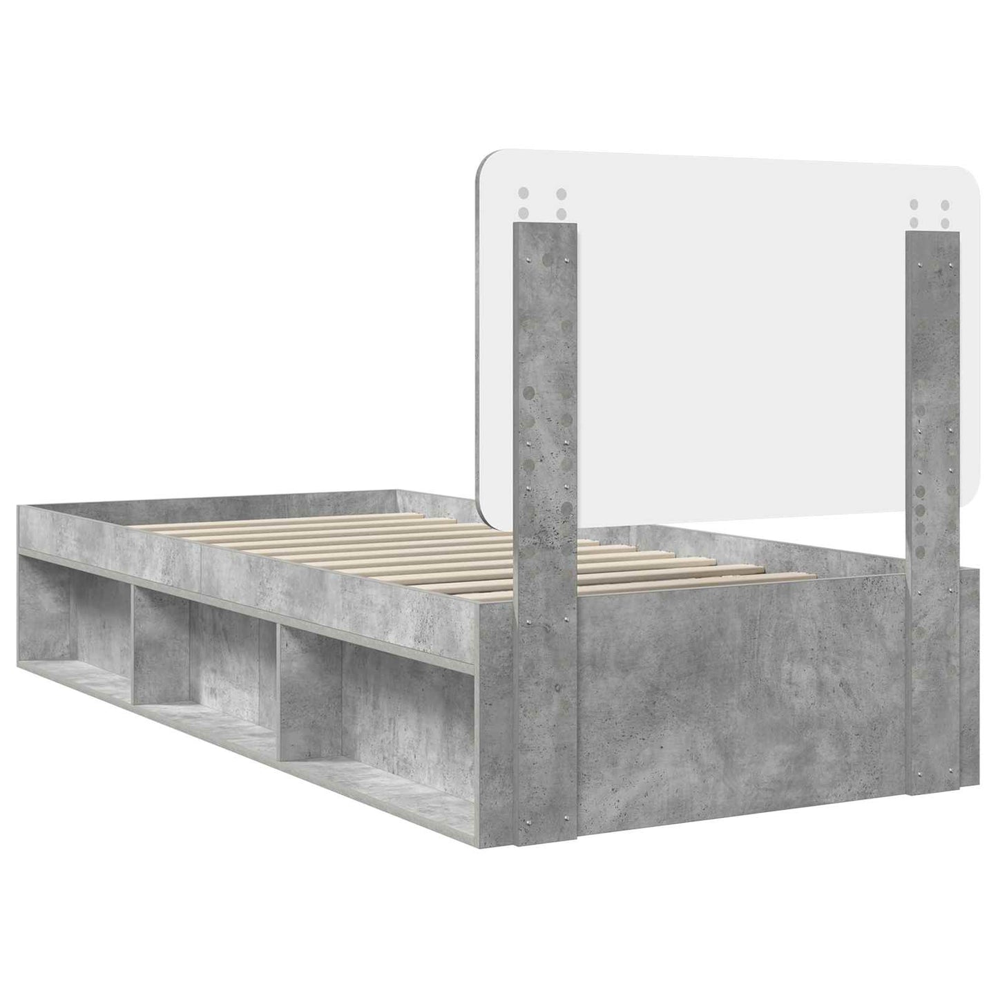 Bedframe Concerte Grijs 100 x 200 cm Massief grenenhout