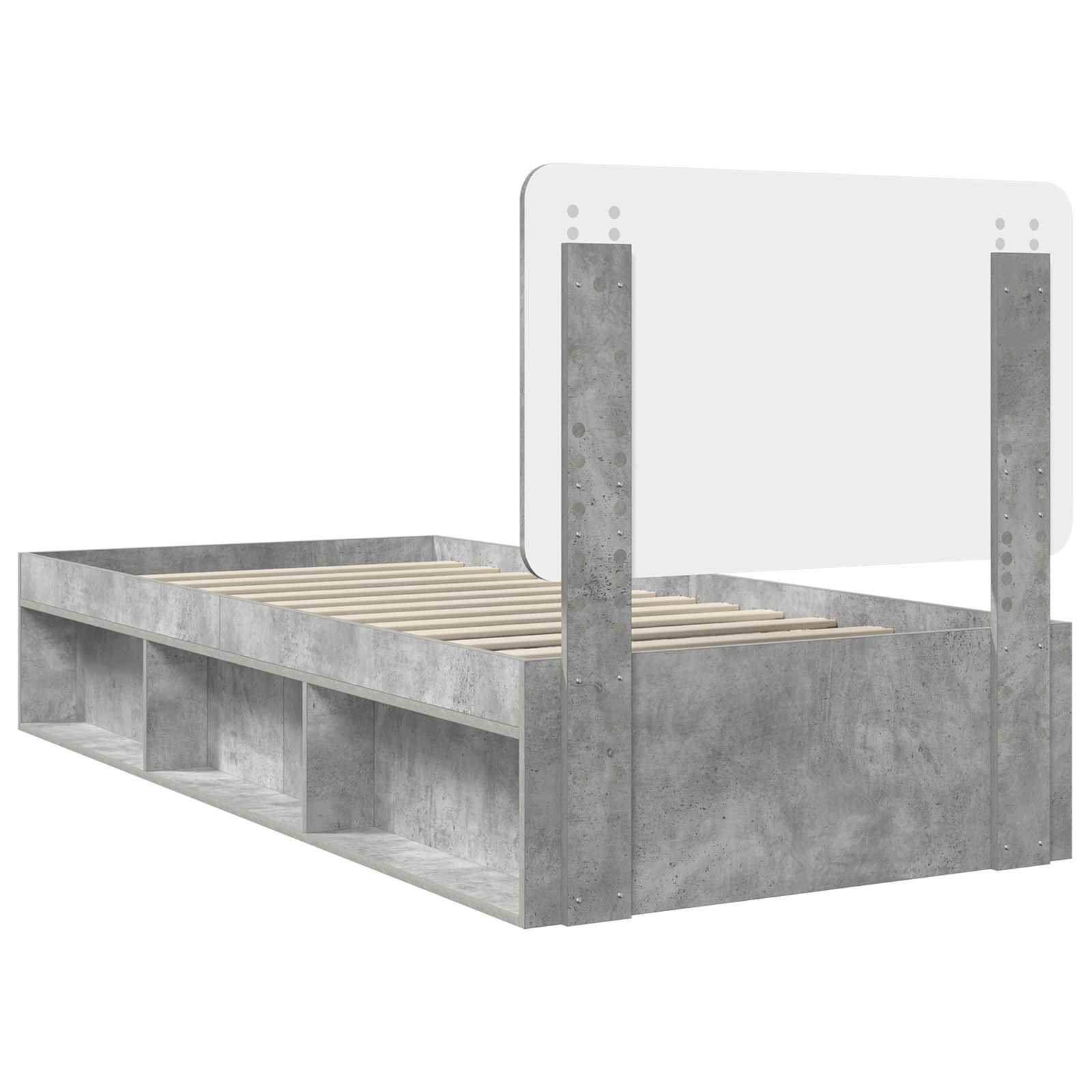 Bedframe Concerte Grijs 100 x 200 cm Massief grenenhout