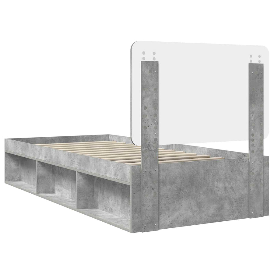 Bedframe Concerte Grijs 100 x 200 cm Massief grenenhout