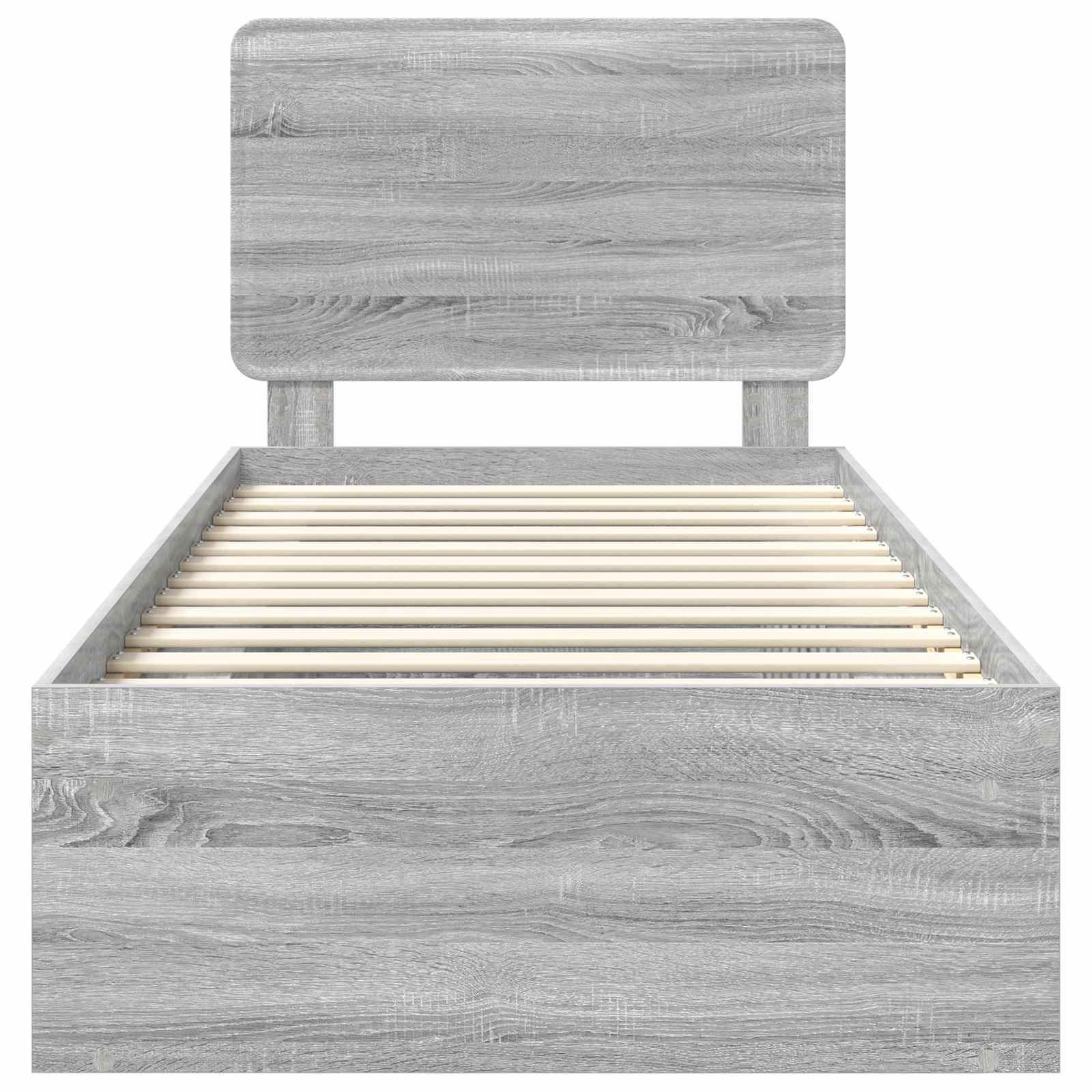 Bedframe Grijs Sonoma 100 x 200 cm Massief grenenhout