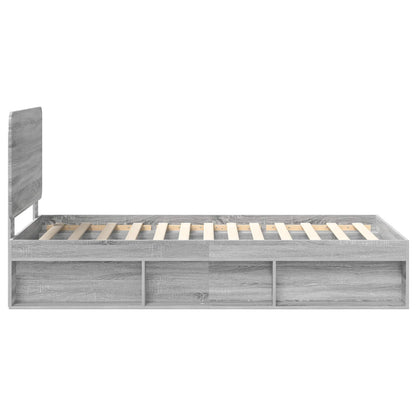 Bedframe Grijs Sonoma 100 x 200 cm Massief grenenhout