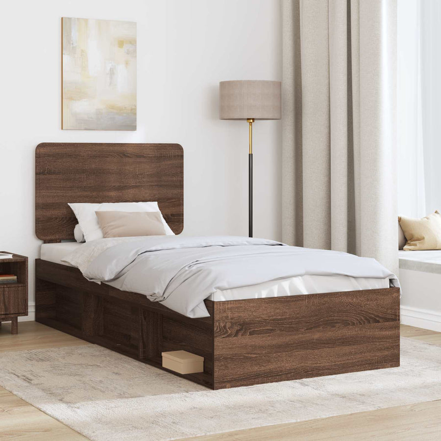 Bedframe Bruin Eiken 100 x 200 cm Massief grenenhout