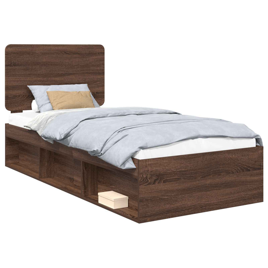 Bedframe Bruin Eiken 100 x 200 cm Massief grenenhout