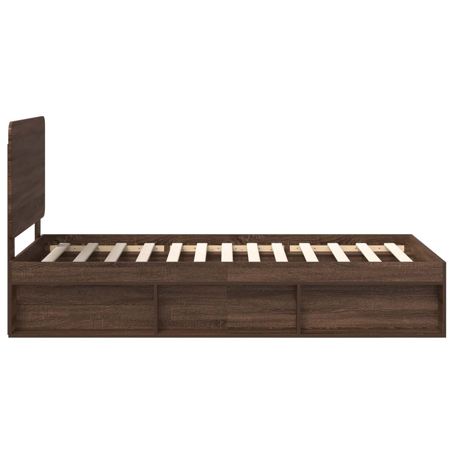 Bedframe Bruin Eiken 100 x 200 cm Massief grenenhout