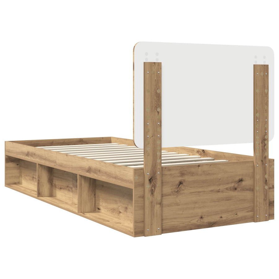 Bedframe Ambachtelijk eiken 100 x 200 cm Massief grenenhout