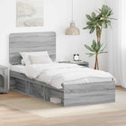 Bedframe 90 x 200 cm massief grenenhout grijs sonoma