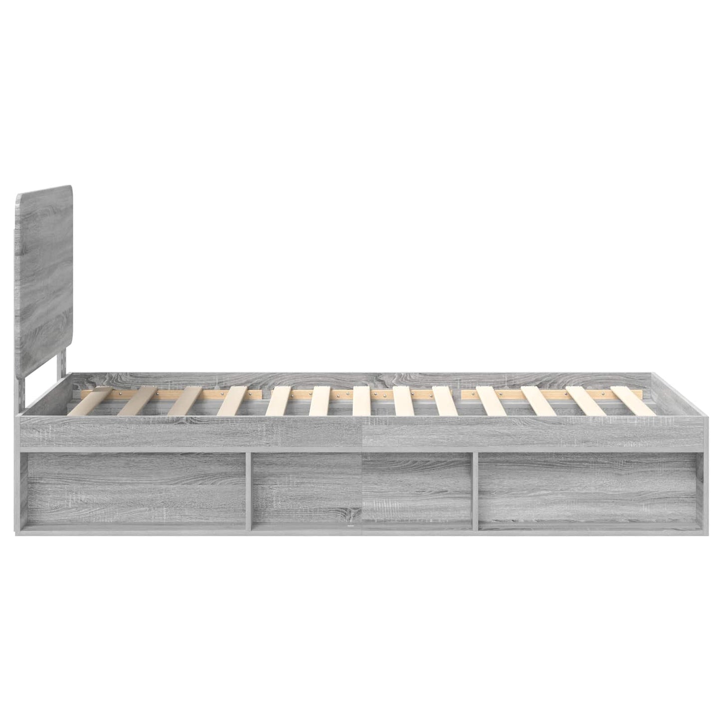 Bedframe Massief Grenenhout Grijs Sonoma 90 x 200 cm