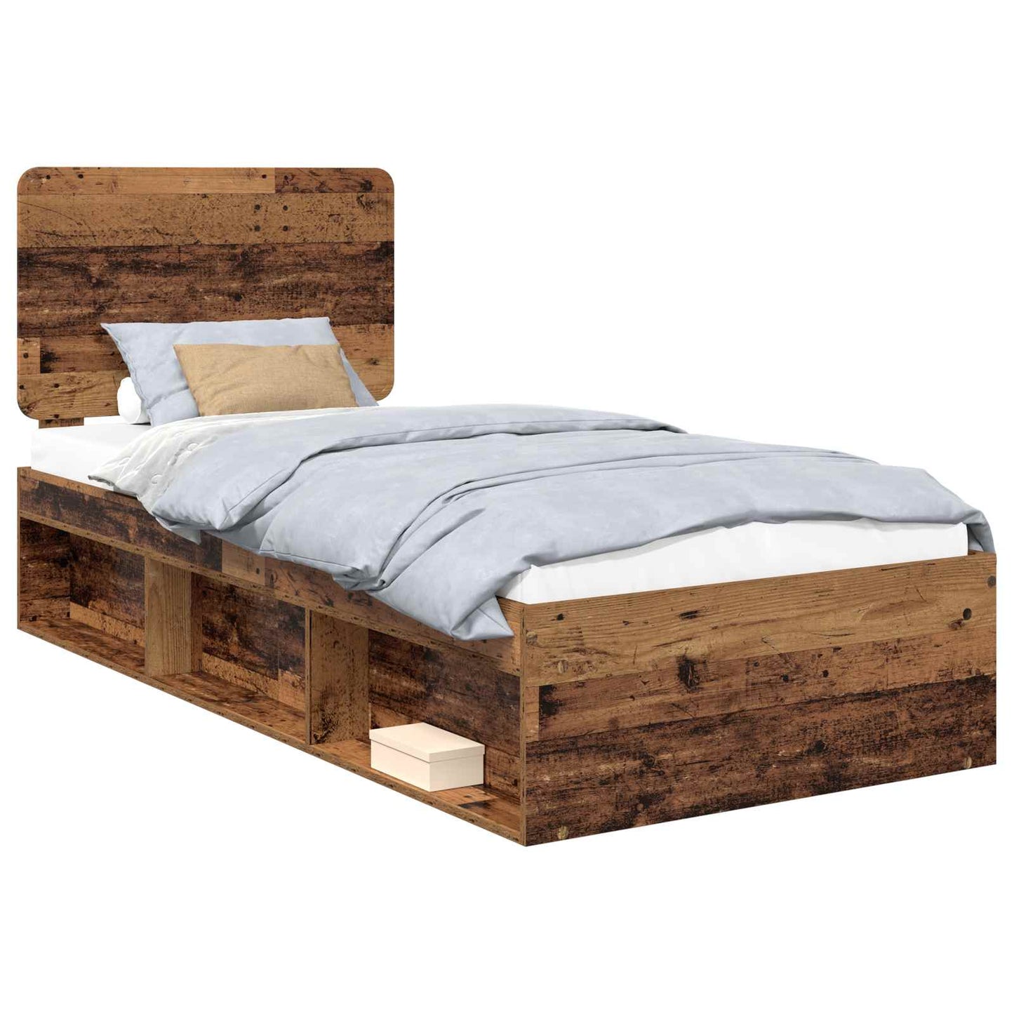 Bedframe met hoofdeinde Oudhout 90 x 200 cm Massief grenenhout