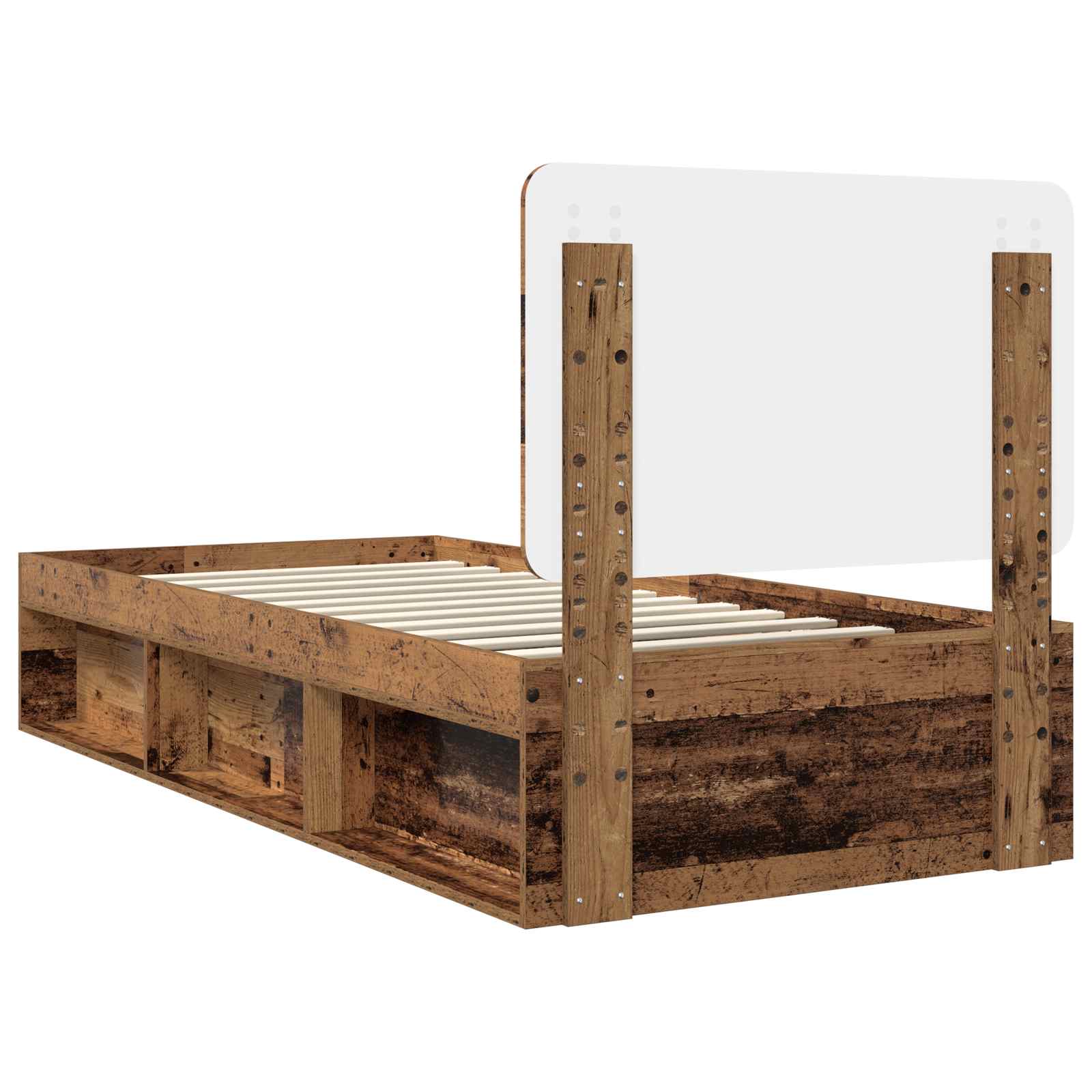 Bedframe met hoofdeinde Oudhout 90 x 200 cm Massief grenenhout