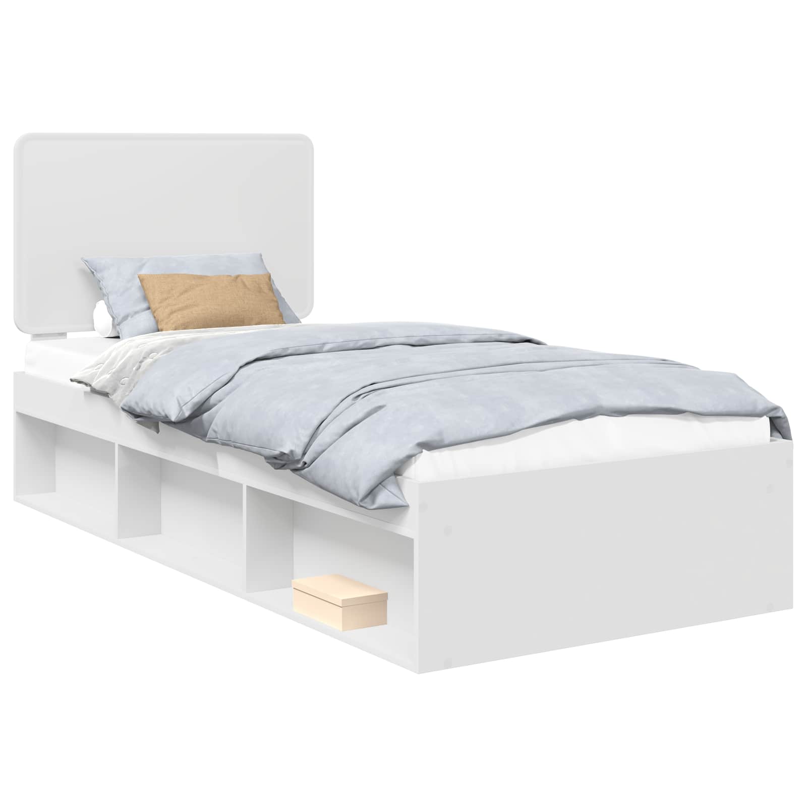 Bedframe met hoofdeinde Wit 90 x 190 cm Massief grenenhout