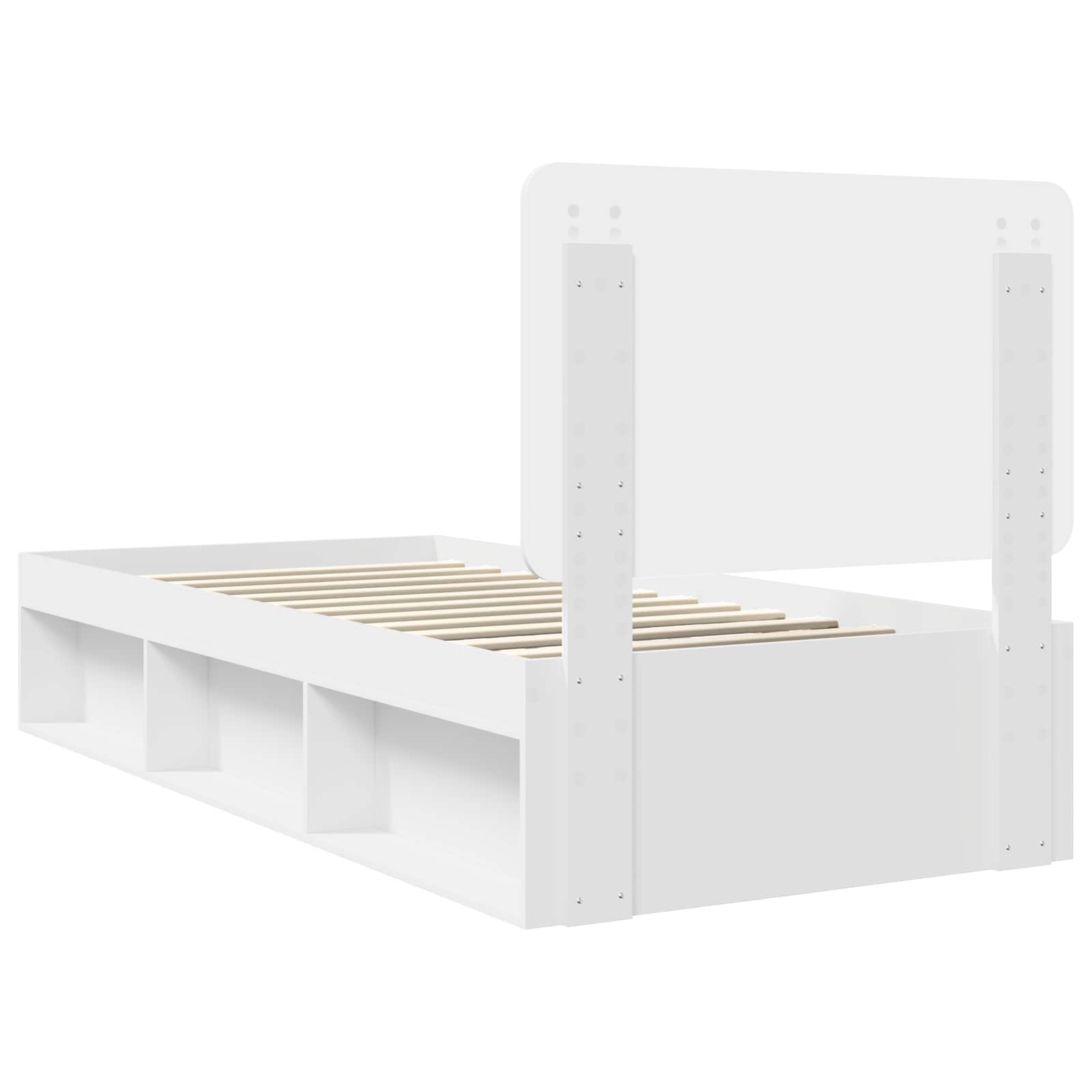 Bedframe met hoofdeinde Wit 90 x 190 cm Massief grenenhout