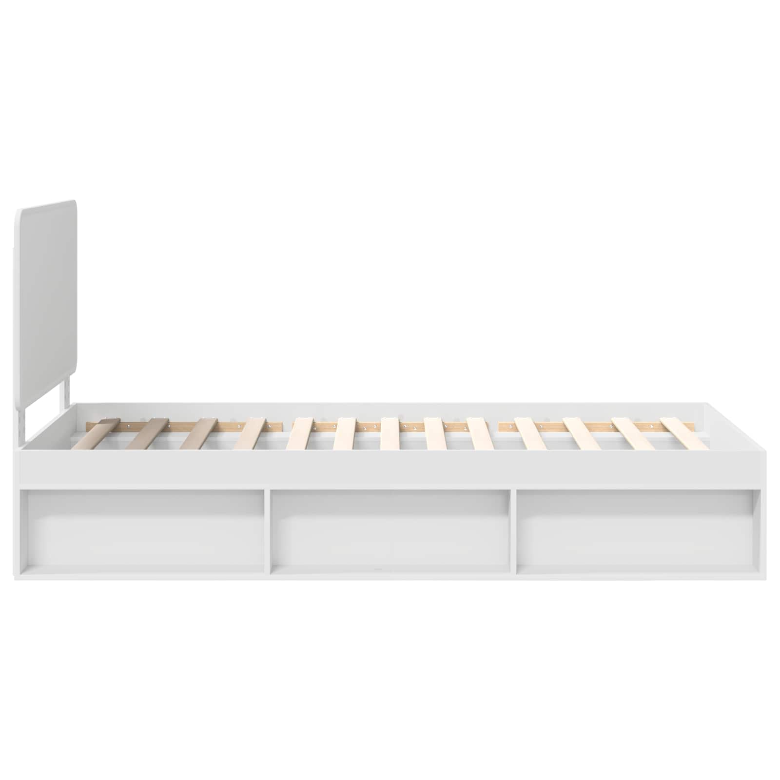 Bedframe met hoofdeinde Wit 90 x 190 cm Massief grenenhout