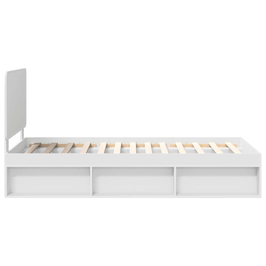 Bedframe met hoofdeinde Wit 90 x 190 cm Massief grenenhout