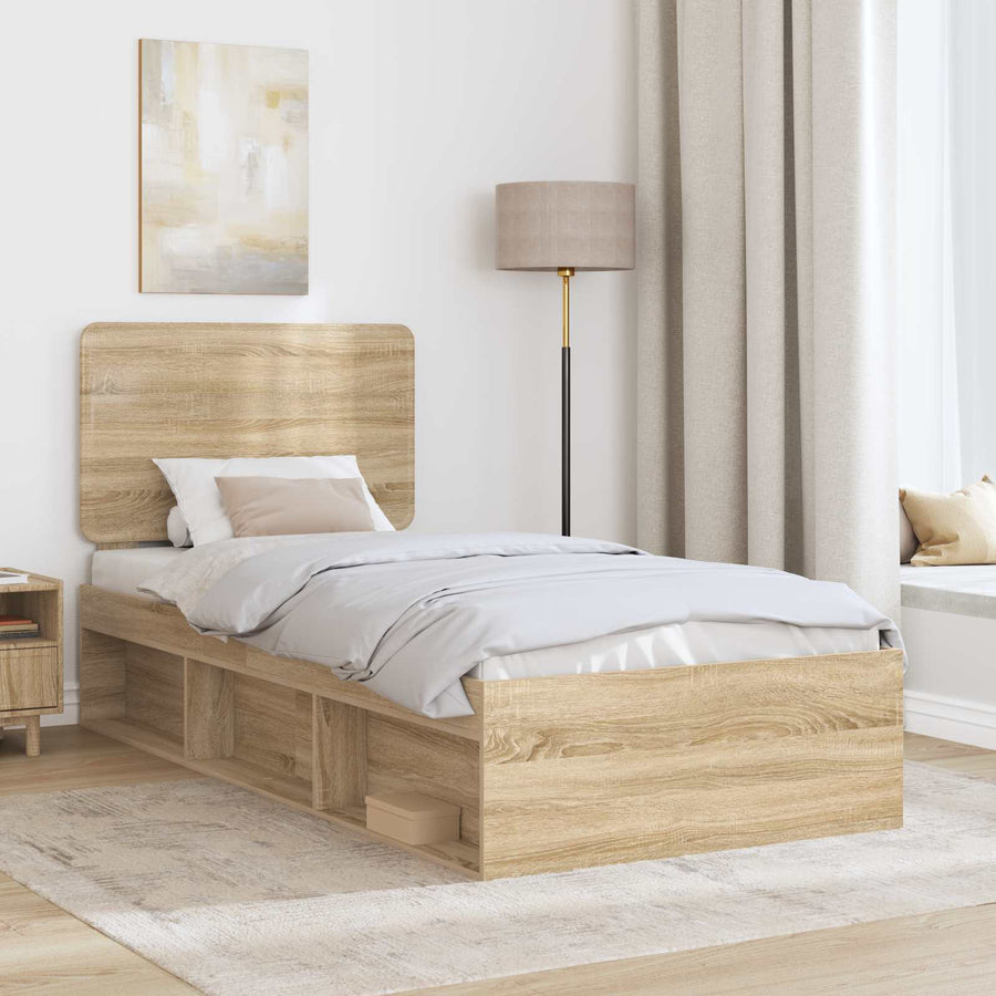 Bedframe met hoofdeinde Sonoma 90 x 190 cm Massief grenenhout