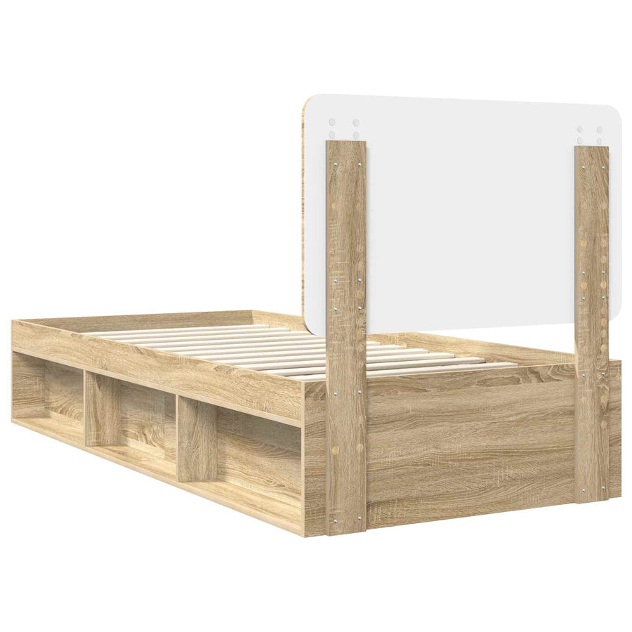Bedframe met hoofdeinde Sonoma 90 x 190 cm Massief grenenhout