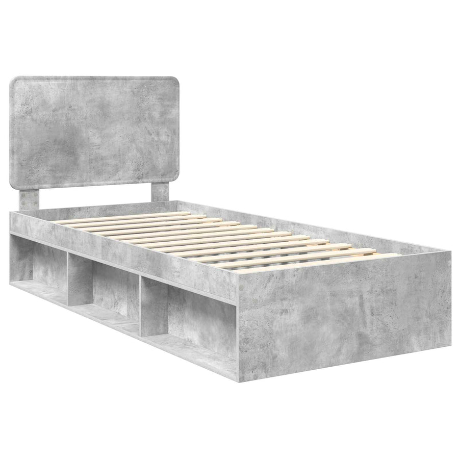 Bedframe Concerte Grijs 90 x 190 cm Massief grenenhout
