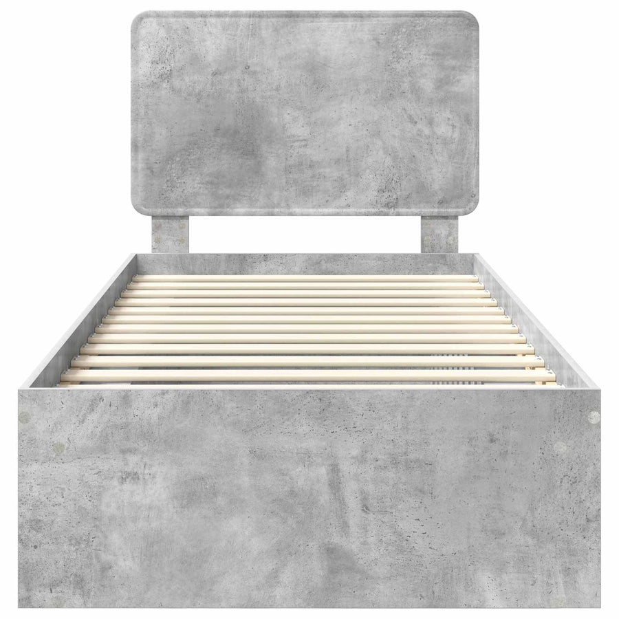 Bedframe Concerte Grijs 90 x 190 cm Massief grenenhout