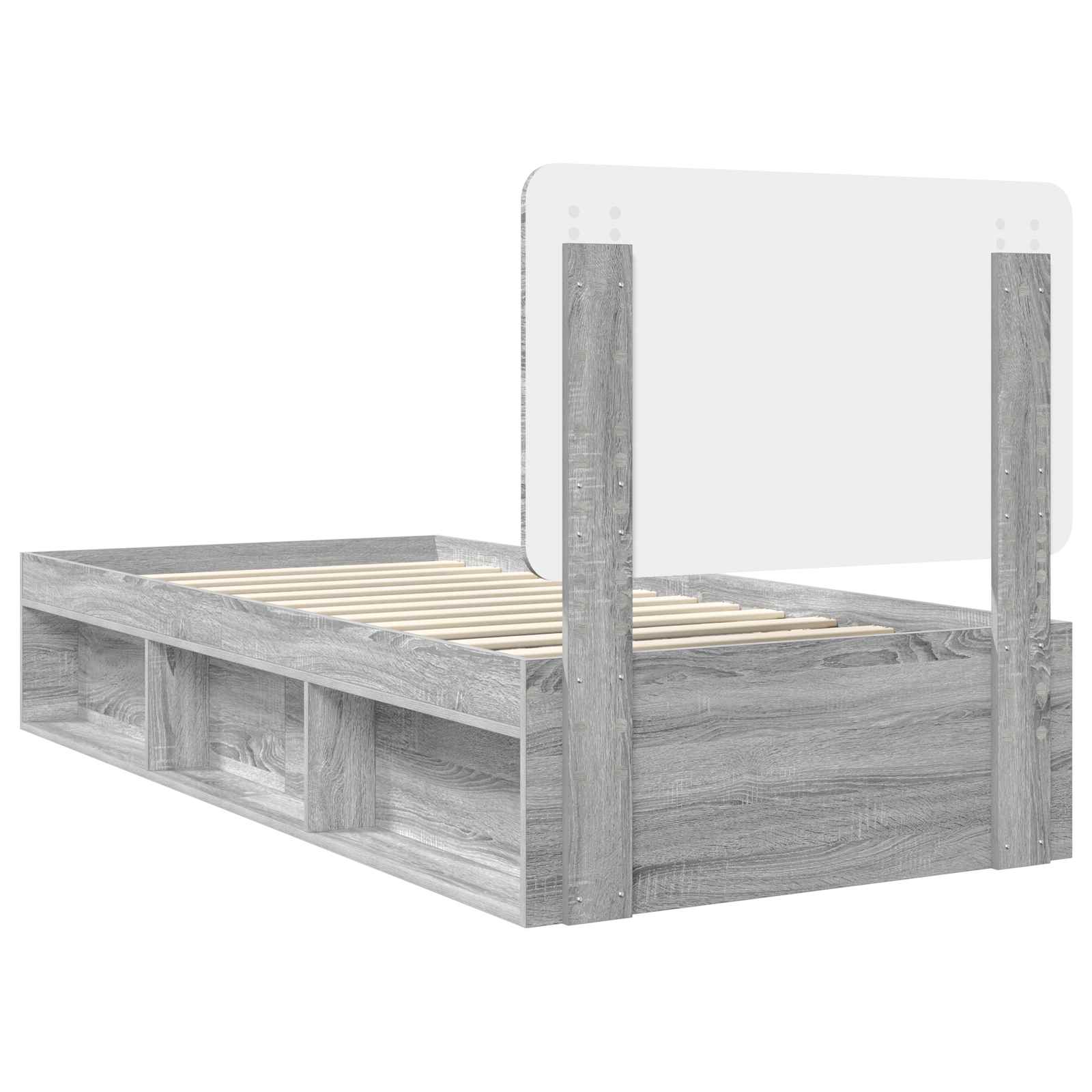 Bedframe Grijs Sonoma 90 x 190 cm Massief grenenhout