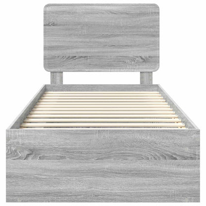 Bedframe Grijs Sonoma 90 x 190 cm Massief grenenhout