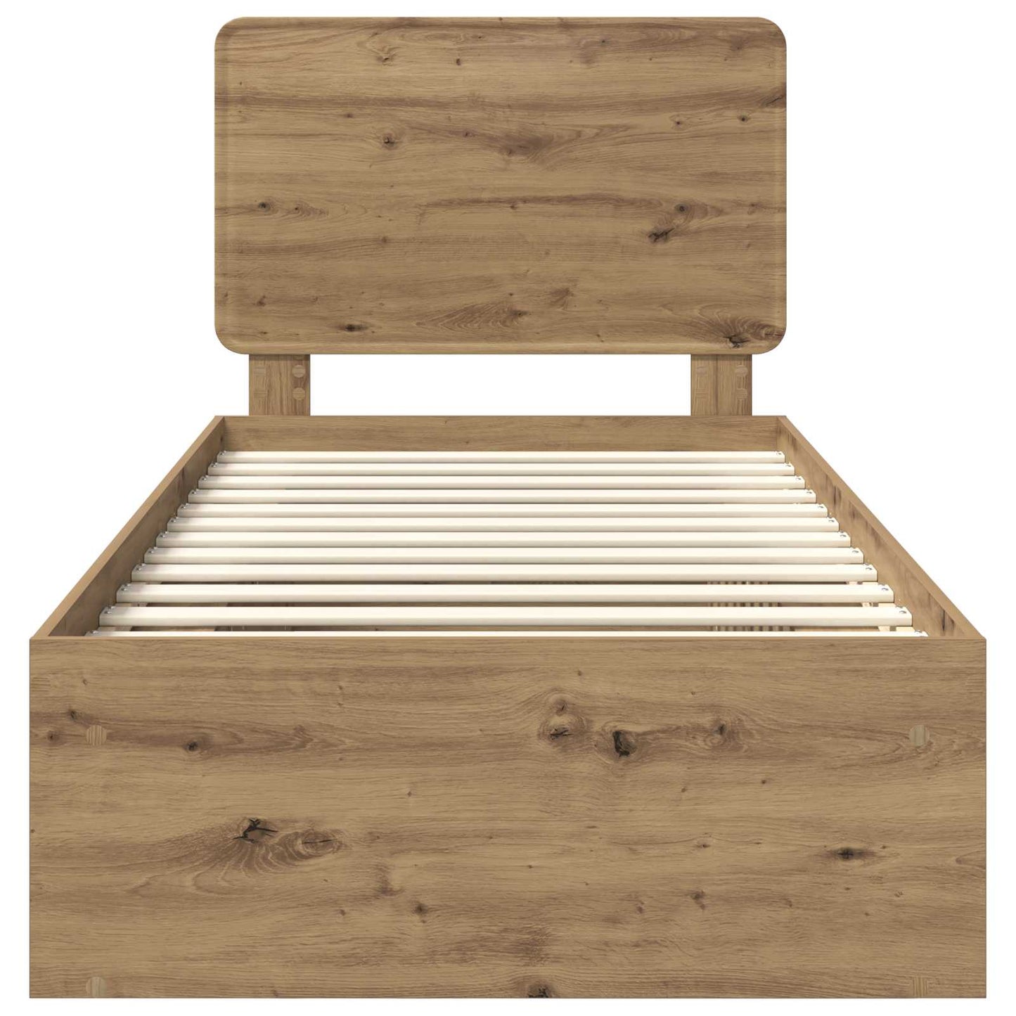 Bedframe Ambachtelijk eiken 90 x 190 cm Massief grenenhout