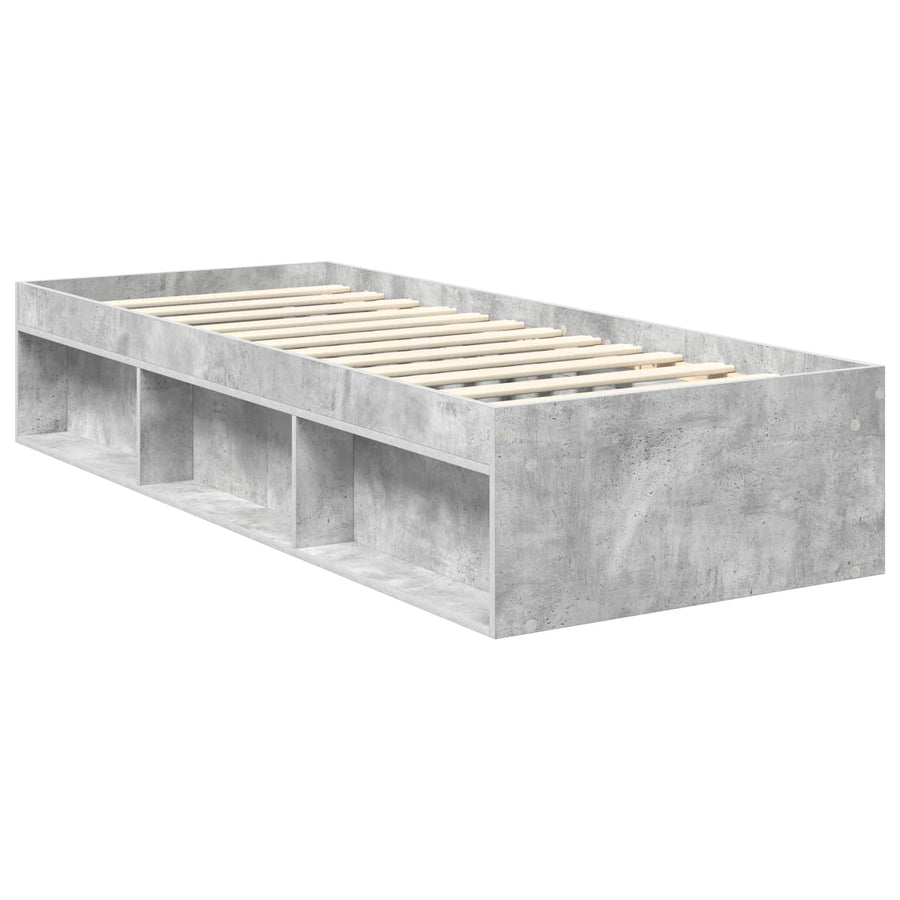 Bedframe Concerte Grijs 75 x 190 cm Massief grenenhout